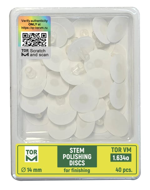 Stem Polishing Discs, Ø14 mm, superfine, back abrasive
