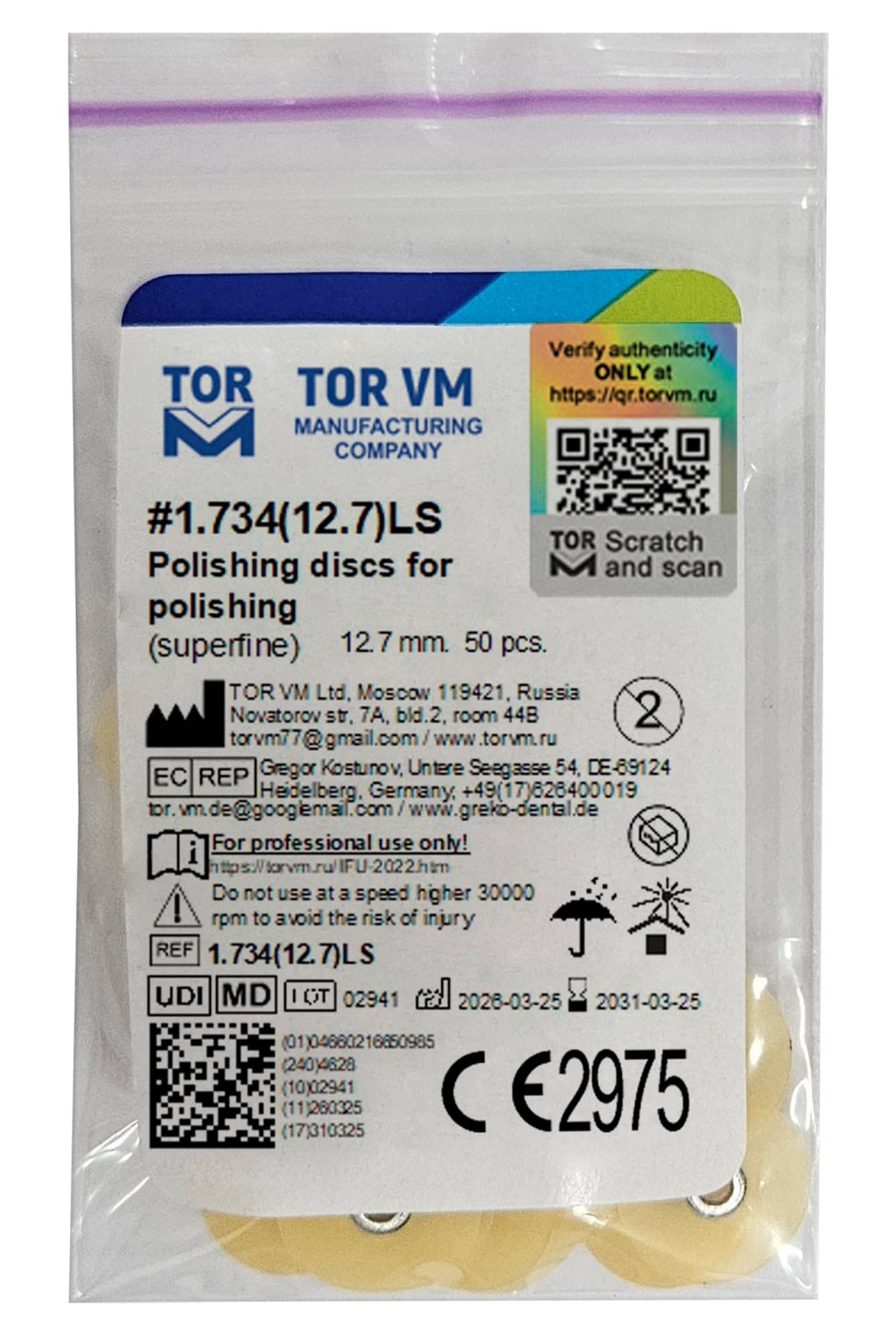Polishing Discs. Gold Ocher Series, for Polishing